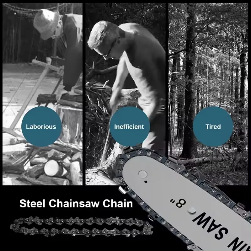 8 Inch Electric Chain Saw Guide Replacement Mini Steel Chainsaw Chains Garden Portable Electric Saw Parts Power Tools Blade
