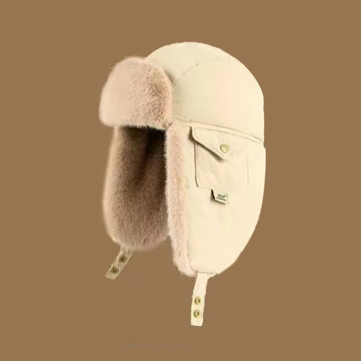 

Men's Women's Winter Bomber Hats Keep Warm Windproof Fur Wool Bomber Caps with Windproof Rope 2025 New