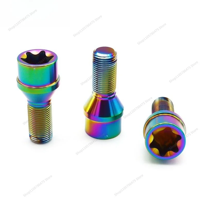 For Titanium Alloy High Strength Tire Hub Screw Bolt Plum Blossom Anti-theft Suitable for Car Series