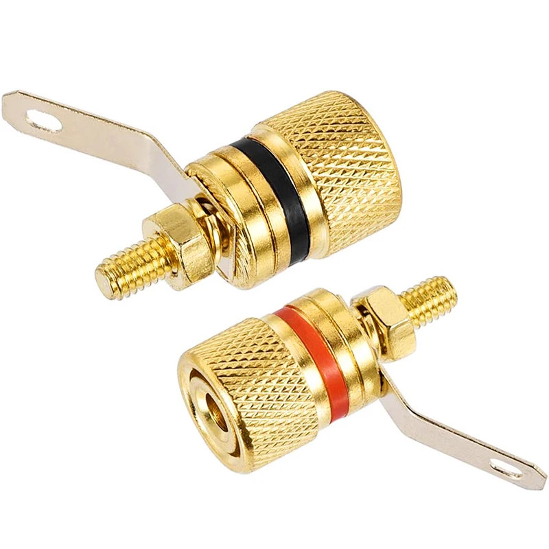 10 sztuk pozłacane czystej miedzi zacisk głośnikowy wzmacniacz Terminal 4MM gniazdo wtykowe bananowe DIY wtyczki audio złącza typu jack — zdjęcie 2