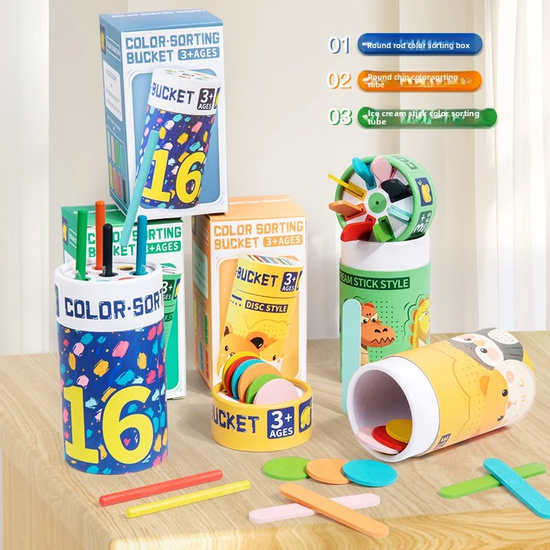 Montessori voorschools onderwijs kleurensorteeremmer, muntautomaat, cognitief bijpassend speelgoed voor kinderen, kleuterschoolpuzzel
