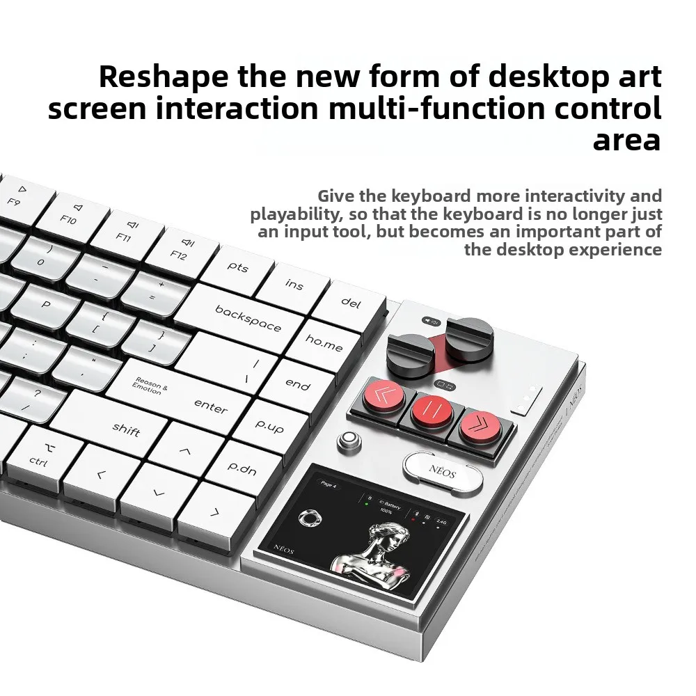 AULA Neos75 Tri-mode Mechanical Keyboard All Aluminum Wireless Low Switch Gaming Keyboard 4200mAh Gasket CNC 2.3inch Screen Gift