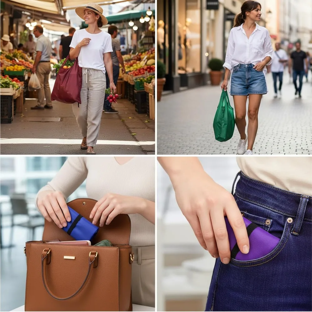 Reusable Bulk Shopping Bags - Large Foldable Tote Bags for Grocery Shopping, Party & Holiday Use, Holds 50 Lbs