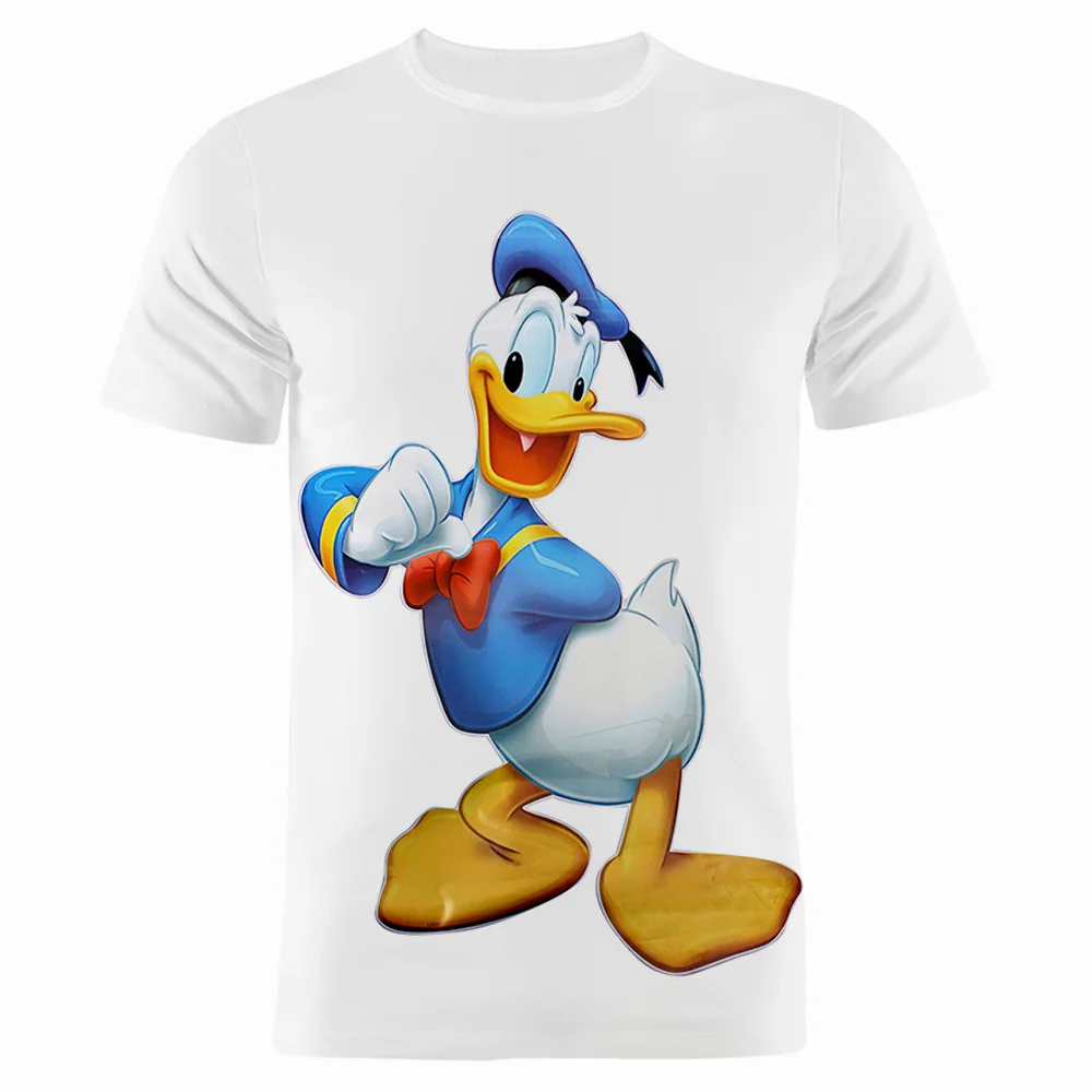 Donald Duck Disney Cartoon Anime Men's Breathable Crew Neck T Shirt Casual Summer 3D Print Men's T Shirt Oversized Mens