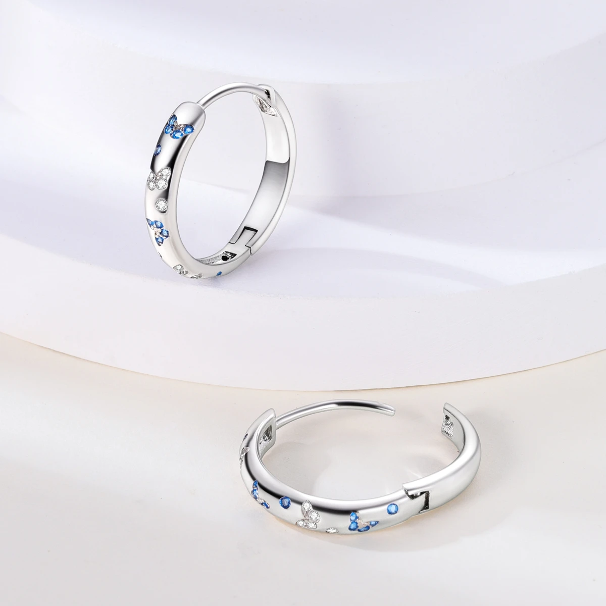 925 Sterling Silver Hoop Earring For Woman Butterfly Round Circle Earring Wedding Fashion Jewelry