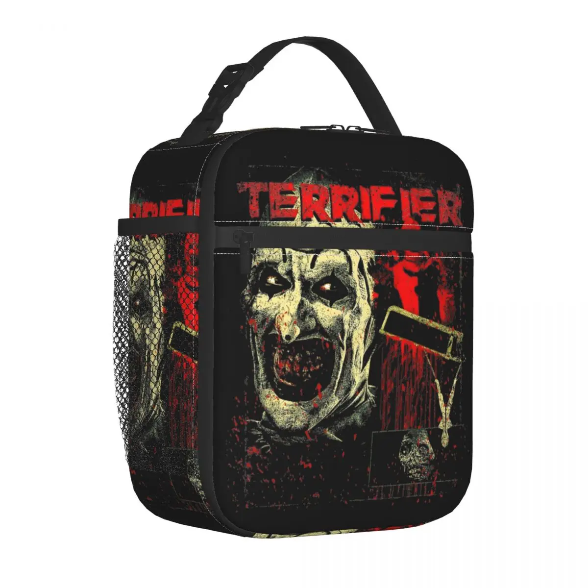 Terrifier Chilling Clown Horror Flick Insulated Lunch Bags Lunch Container Cooler Bag Tote Lunch Box School Travel Food Handbags