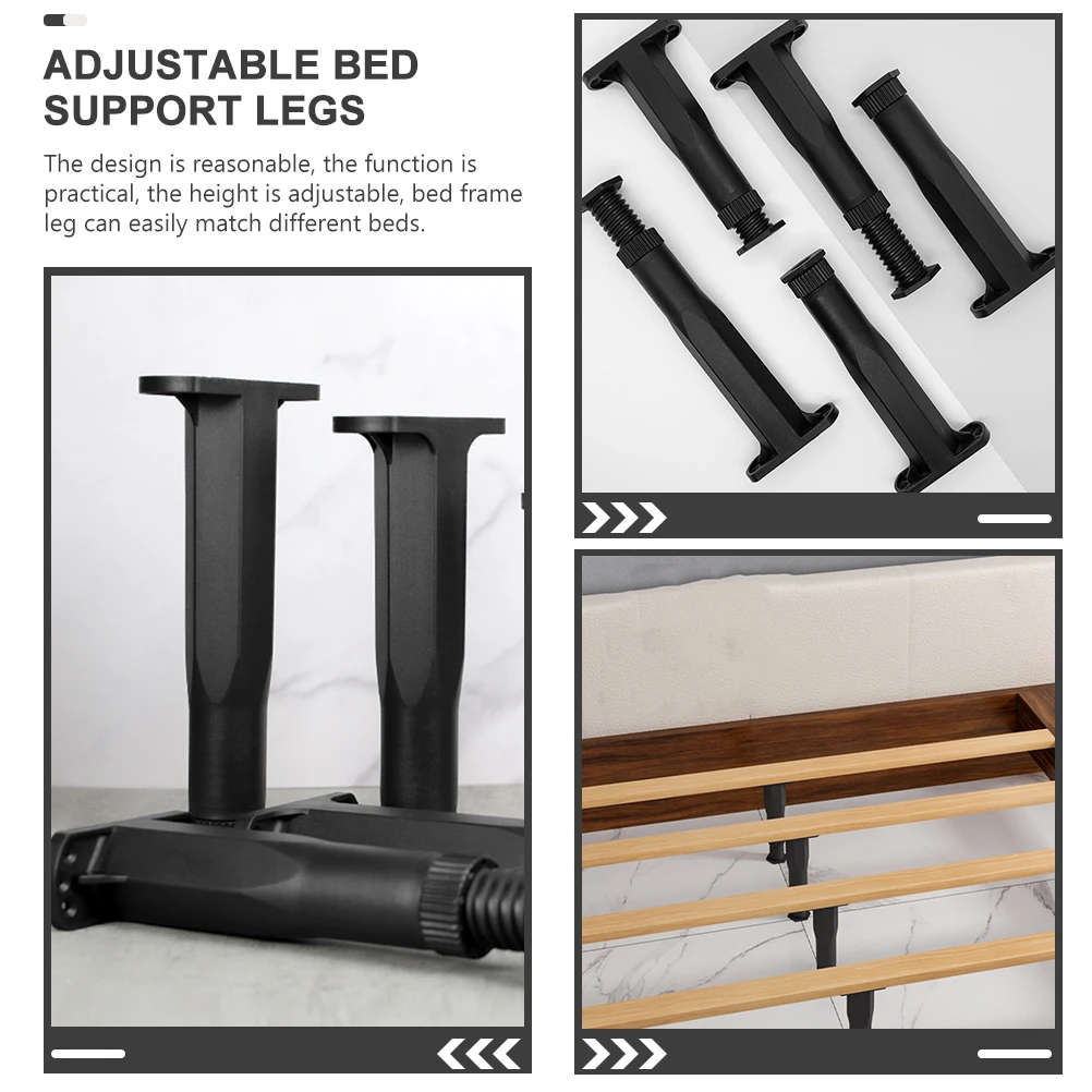 

4 pcs Adjustable Frame Reinforced Center Replacement Strong Durable Furniture Legs For Home Bed Frame Center Support Bed Support