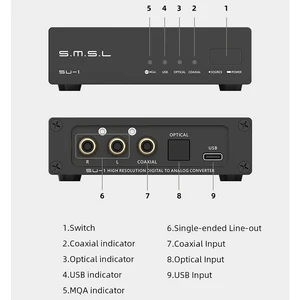 SMSL SU1 MQAオーディオDAC HI-RES HIFI MINI DESKTOP DECODER MQA-CD AK4493S XMOS PCM768 DSD512 USB in Android iOS Win7 8 10 11 SU-1 6ベストセールストッピングPA3S -2