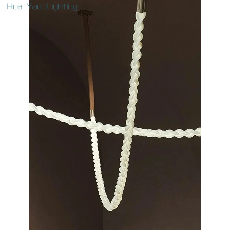 

Italian Light Rope Music Note Restaurant Light Art Belt Minimalist Creative Duplex Designer Living Room Pendant Light