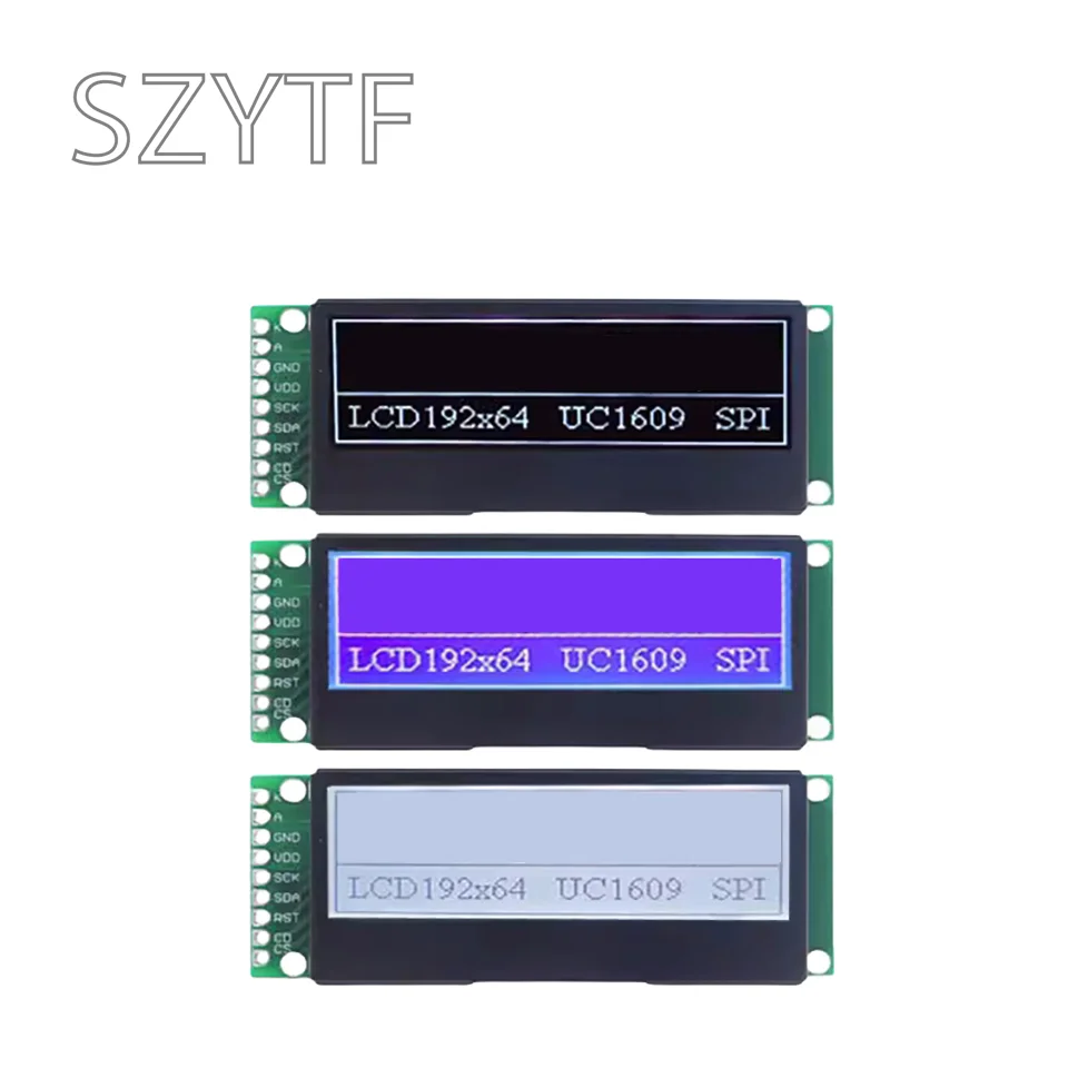 2.0“ 19264 192*64 Graphic Matrix Serial SPI COG LCD Module Display Screen build-in UC1609C Controller in 3.3V