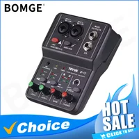 BOMGE Q-12 Mezclador de Audio de 2 canales Consola mezcladora de sonido USB 48V Phantom Power Adaptador amplificador de mezcla de sonido compacto para grabación