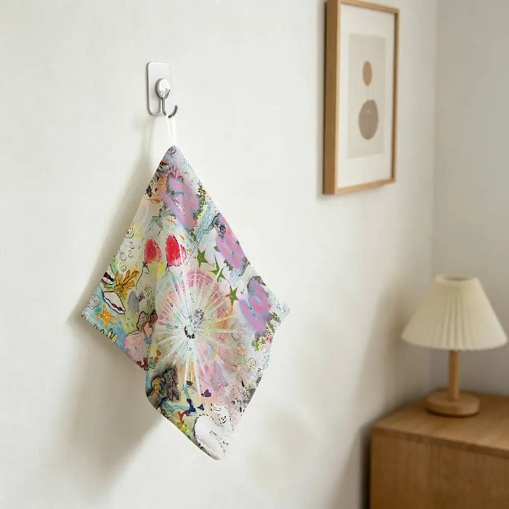 Bladee 333 Spiderr Multi-scene Polyester Cotton Towel, Hanging Hand Wiping Cloth For Kitchen Bathroom Hotel