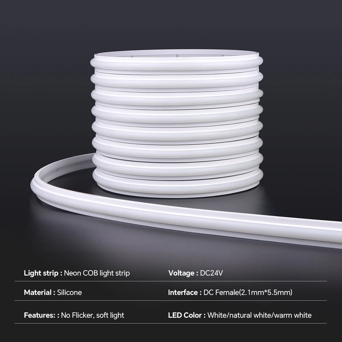 110V 220v to DC 24V Neon COB Led Strip for Room Waterproof Led Tape Flexible Ribbon for Bedroom Kitchen Outdoor Garden Lighting