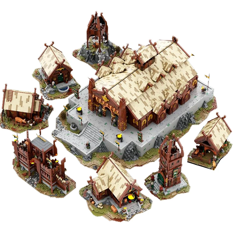 NEW The Rings Movie Moc UCS Edoras Rohan Golden Hall Stable Archer Tower House DIY creative ideas ChildrenToy birthdayGift Block