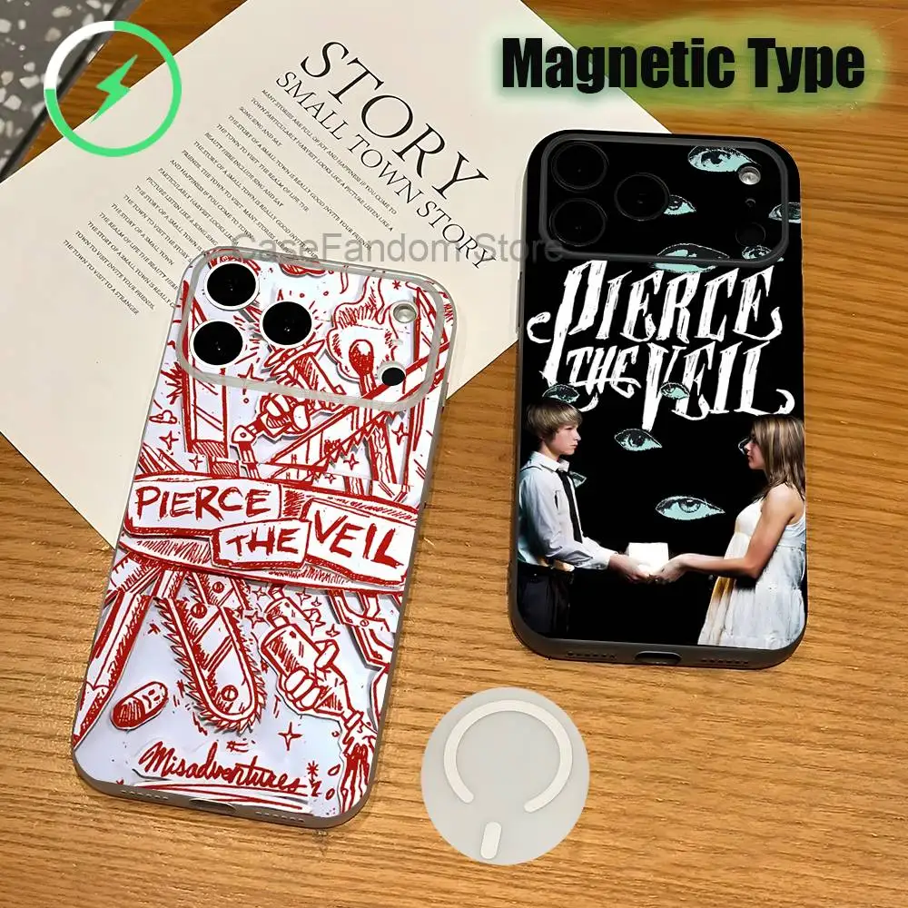 

Band P-Pierces The V-Veil Transparent White Phone Case For iPhone 17,16,15,14,13,12,11,Pro,Max,Plus Magnetic Wireless Charging