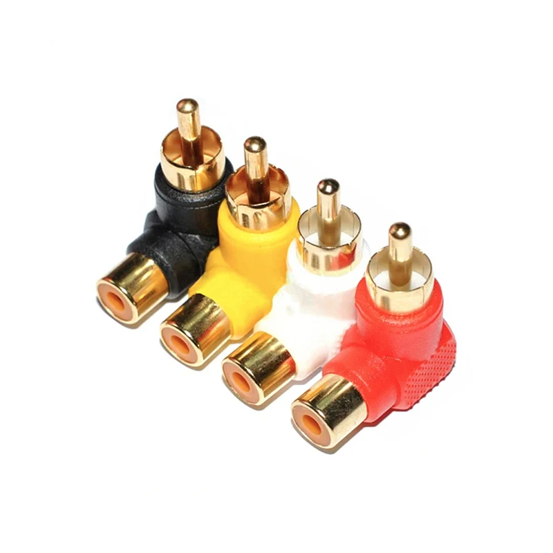 

1PCS 90 Degree RCA Right Angle Connector Plug Adapters Male To Female M/F 90 Degree Elbow Audio Adapter
