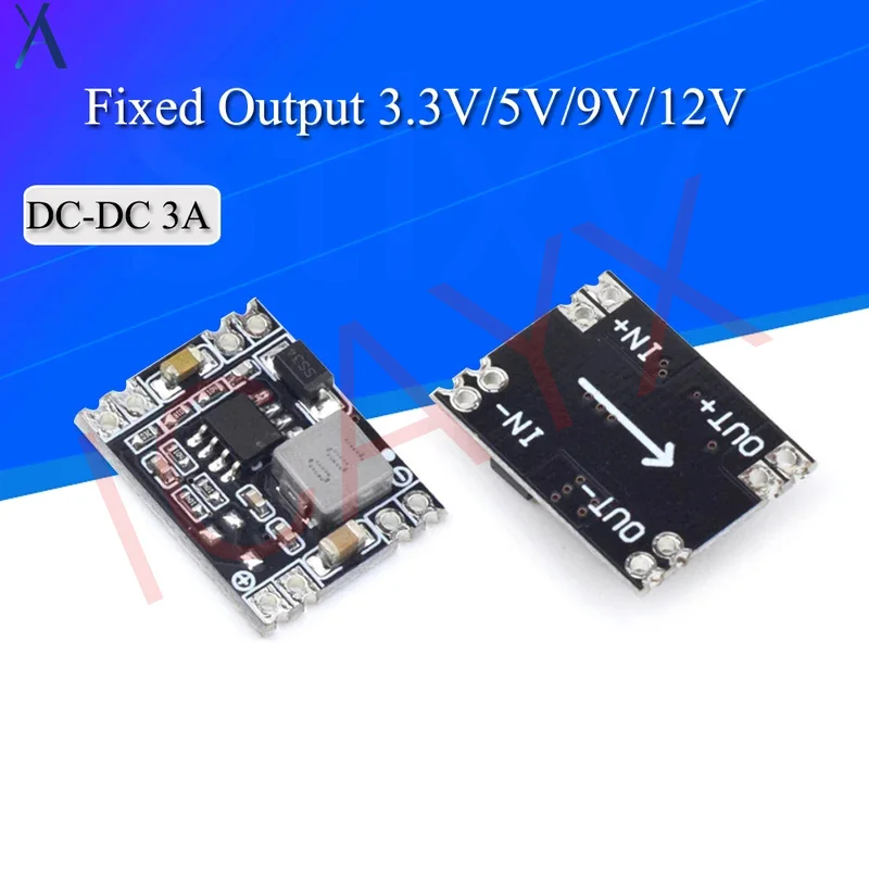 

DC-DC 3A Buck Step-down Power Supply Module 5V-12V 24V to 5V 3.3V 9V 12V Fixed Output High-Current for Arduino Replace LM2596