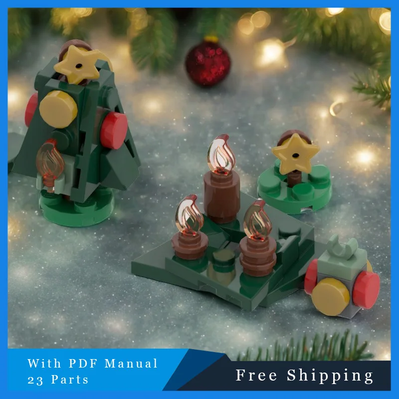 

23 шт. простой креативный рождественский венок миниатюрный MOC строительный блок модель фестиваль DIY сборка игрушки подарок для взрослых популярные наборы игрушек