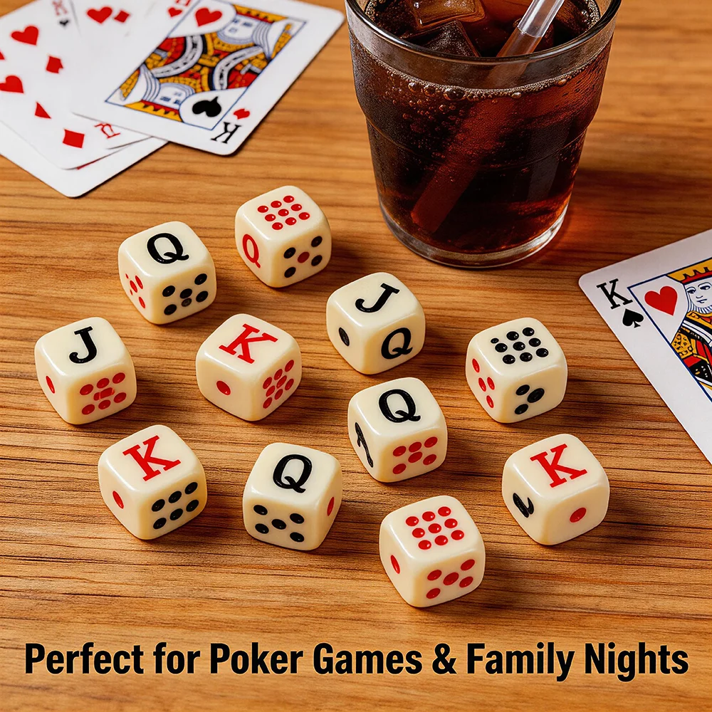 Dadu Poker JQK 16mm Warna Gadi - Board Game With Chips ulasan dan harga