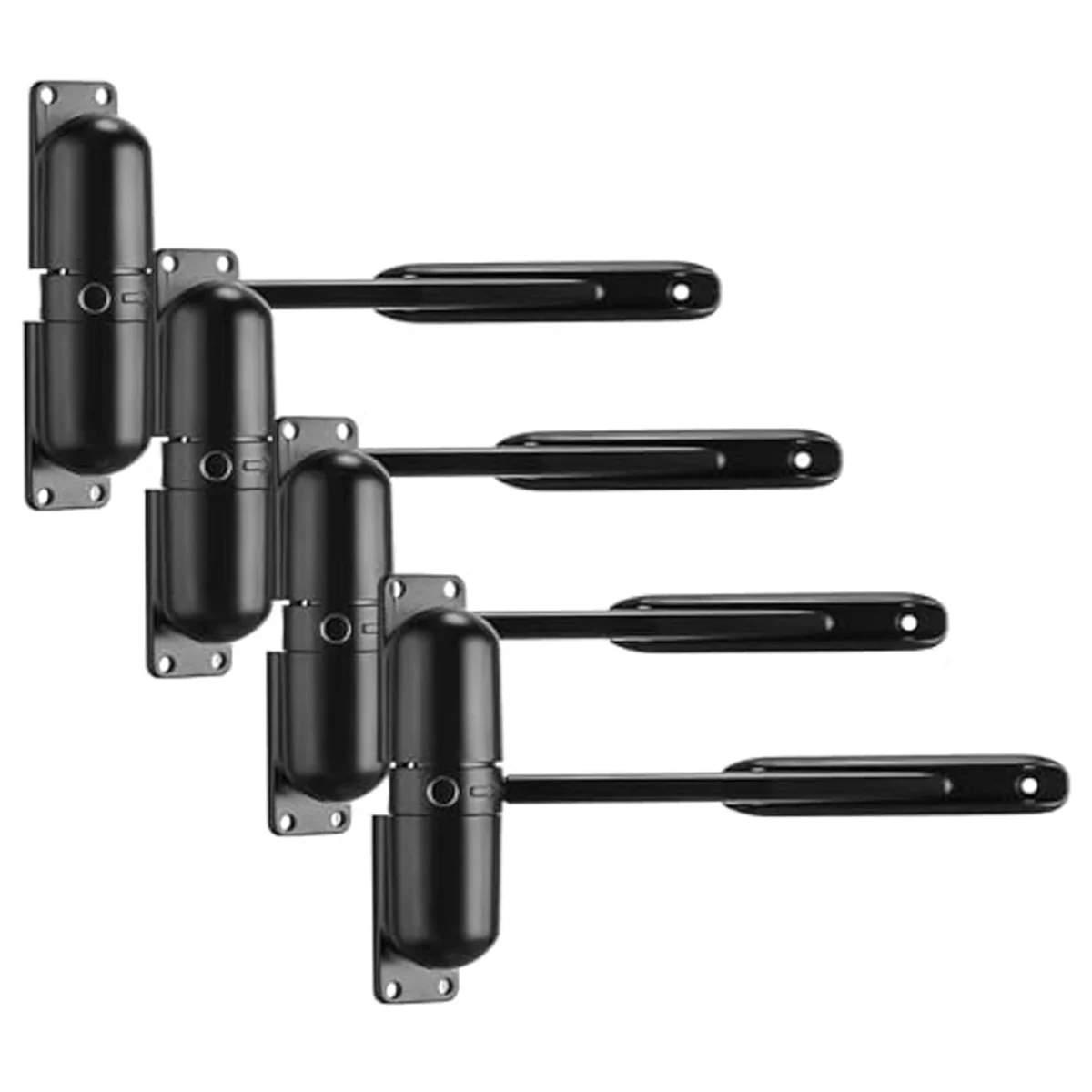 

4Pcs Automatic Door Closer, Spring Door Closer Heavy Duty Self Closing Door Hinges, for Gate Garage Safety-Black