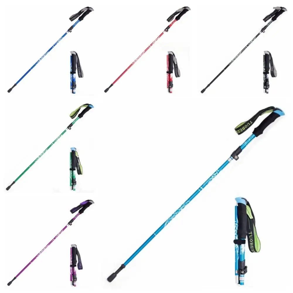 5 Section Camping Walking Hiking Stick Anti-skid Ultralight Telescopic Climbing Poles Ergonomic Handle Design Portable