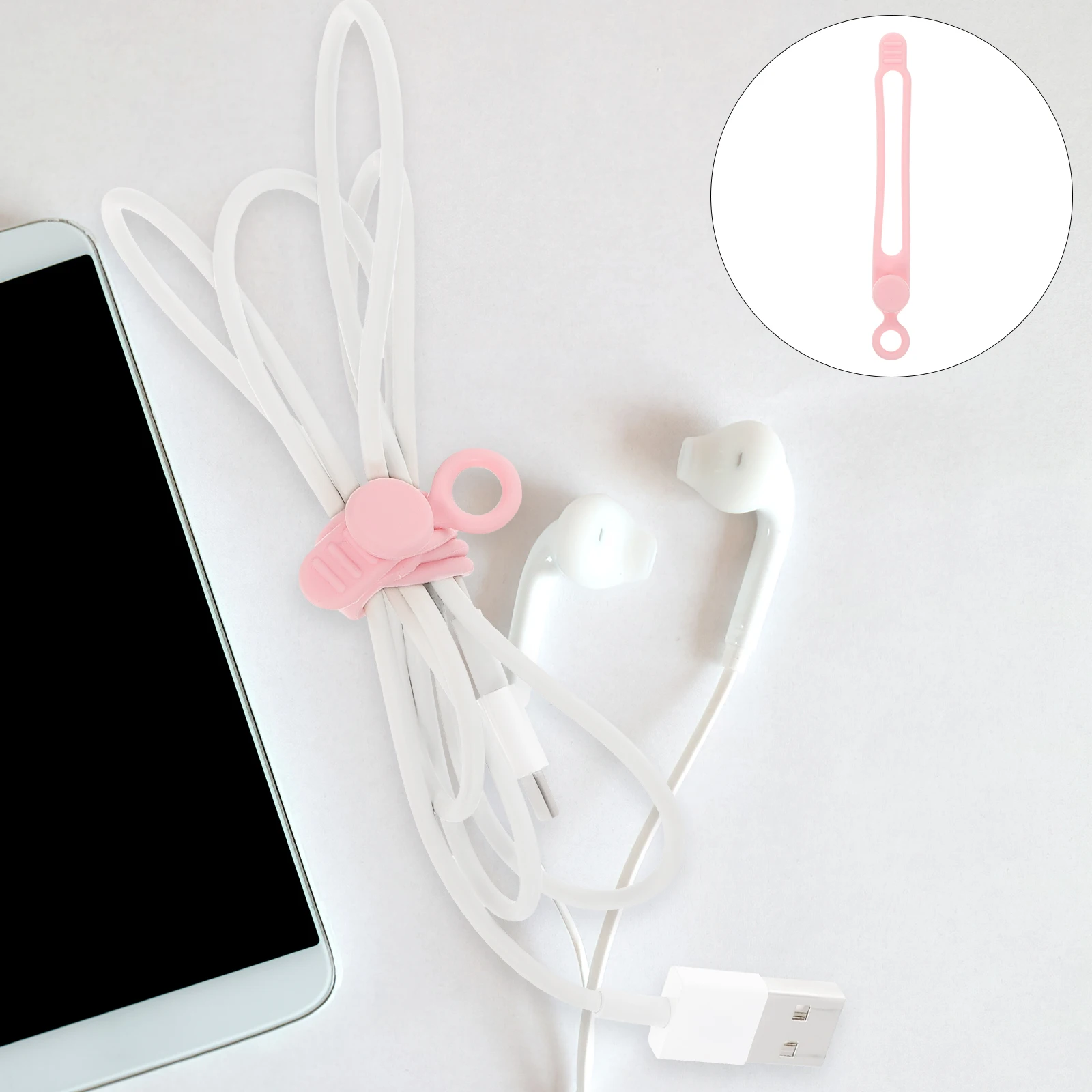 16Pcs Versatile Silicone Cable Ties Cord Organizer Portable Data Wire Management Straps