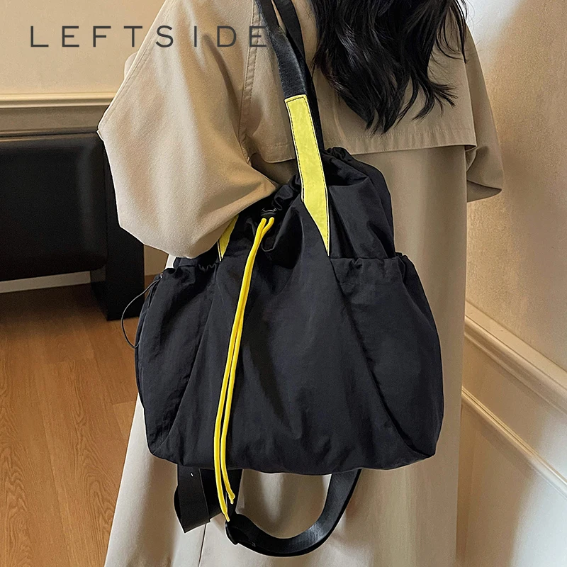 

LEFTSIDE Women's Soft Large Capacity Canvas Shopper Shopping Bag 2025 New Trend Travel Casual Shoulder Bag Handbags and Purses