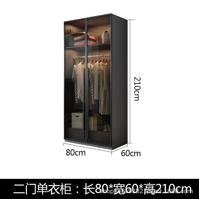 Modern wardrobes L shape with LED light walk in closets image 6