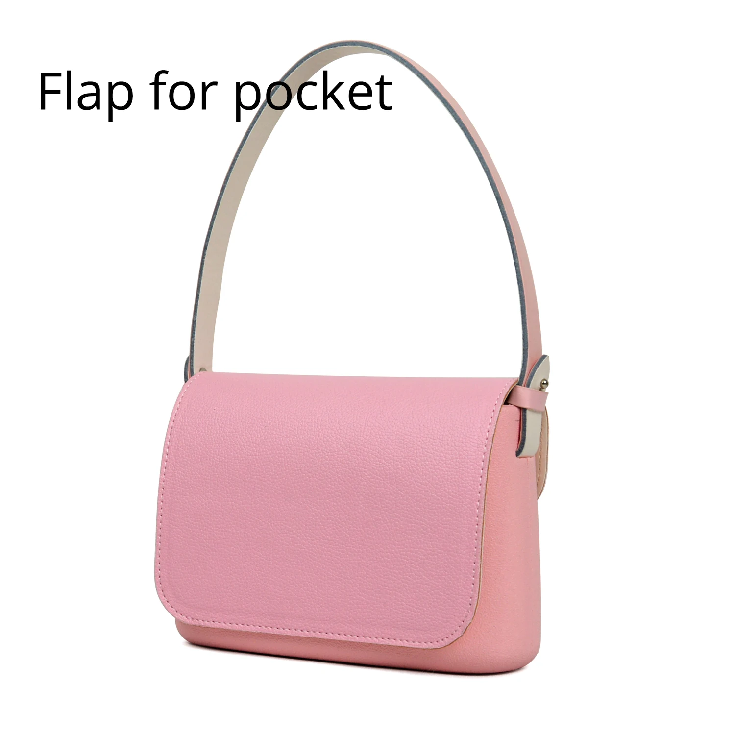 New Lichee Pattern Gilding PU Leather Flap Replacement Cover Clamshell with Magnetic Lock Snap Fastener for Obag O Pocket O Bag