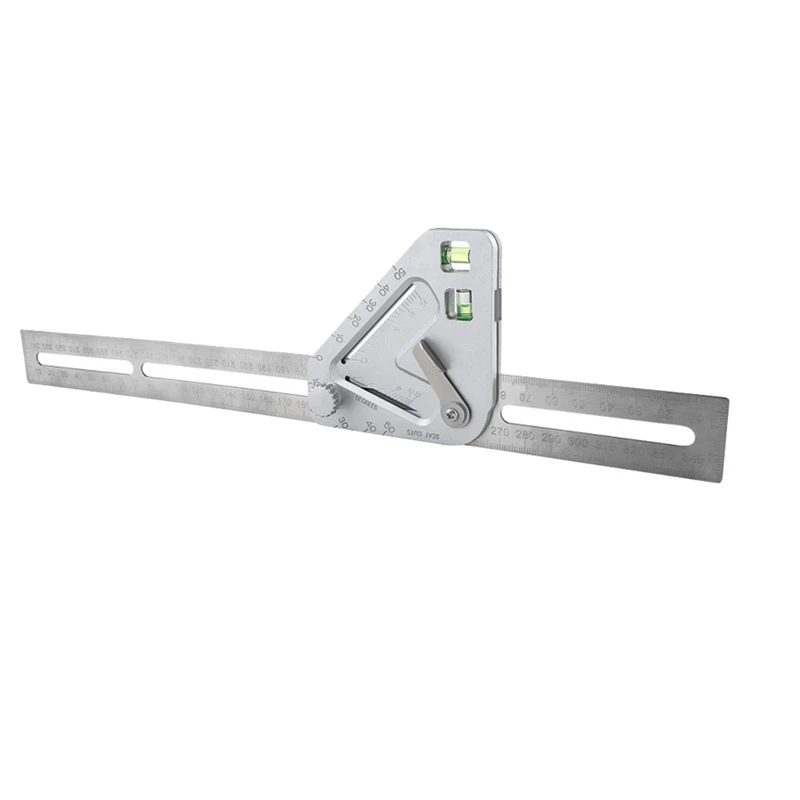 

1 Pcs Stainless Steel Woodworking Triangle Ruler Premium Adjustable Protractor Building Decoration Measuring Tools