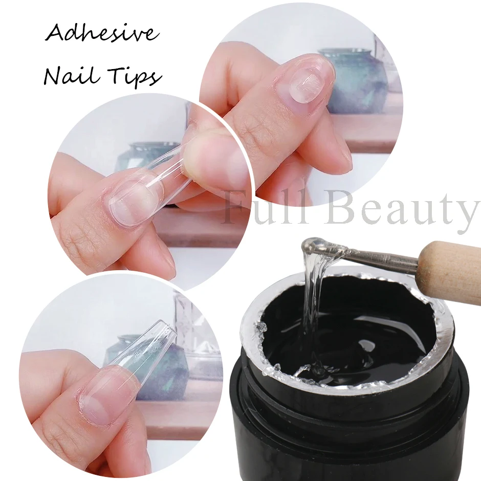 1/2 قطعة تمديد الصلبة مسمار تلميح هلام لينة هلام لاصق الغراء واضح الأبيض التصحيح نحت تصميم مع انتهازي كاذبة البولندية أدوات ديكور