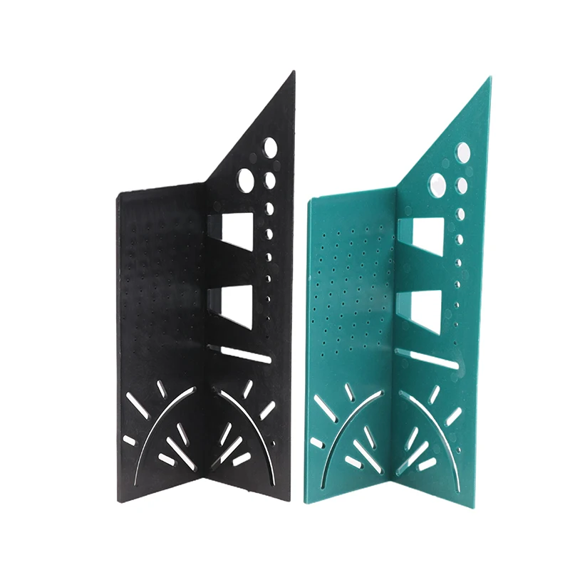 

Многофункциональный 3D-угломер для плотников, измерительный инструмент для углов, перфорированная линейка для позиционирования, линейка для линий под углом 45 и 90 градусов