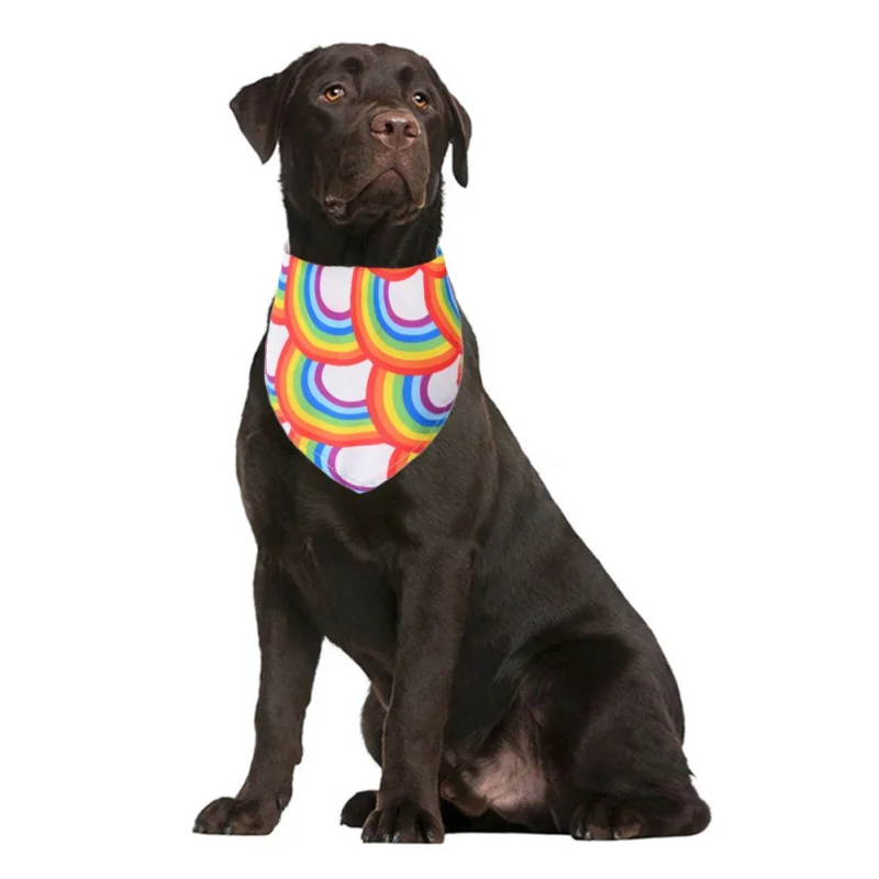 1pc Pet Dog Bandana Collar Neckerchief Rainbow Triangle Neck Scarf Saliva Towel Handkerchief Pet Fashion Accessories Supplies