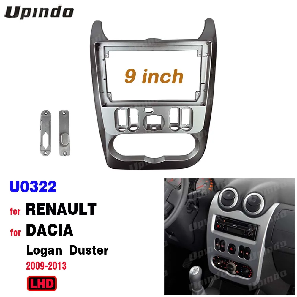 

For Renault Dacia Logan Duster Sandero 2009 2 Din 9 Inch Android Radio Fascia Panel Frame Car Stereo Dash Mount Kit