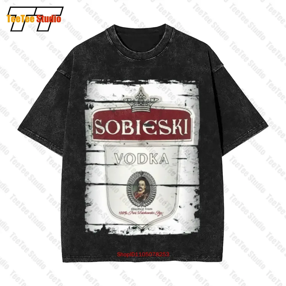 T-shirt surdimensionné de style grunge vintage, motif Sobieski Vodka, 7AVX.
