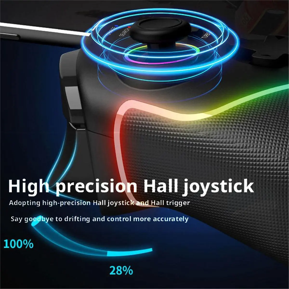 High Performance Dual Hall Stretch Game Controller with RGB Light for Mobile Phones/Tablets/PC/P4/P3/NS Game Consoles Game Pad