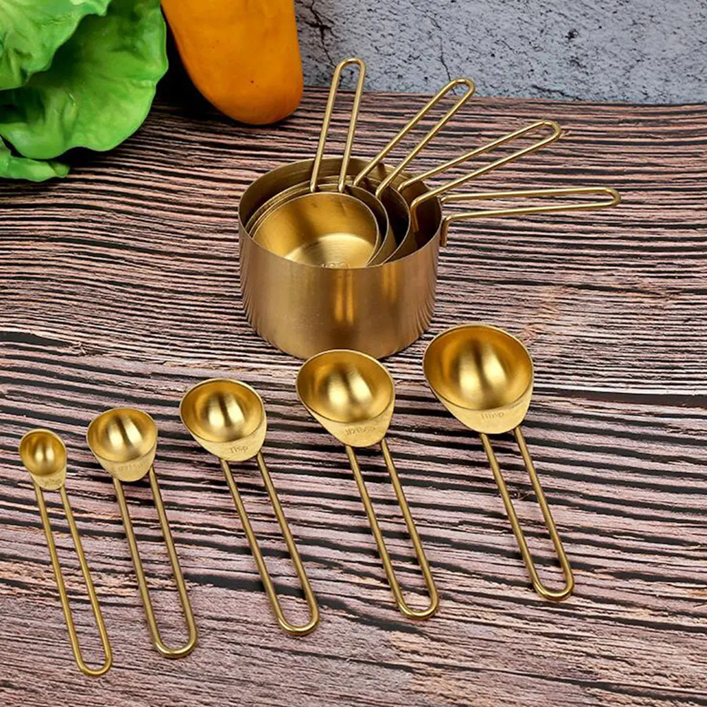 

Measuring Spoon Cup Set Compact Light Weight Easy Hold Store Stainless Steel Kitchen Bar Accessories Baking Tools Dry Liquid