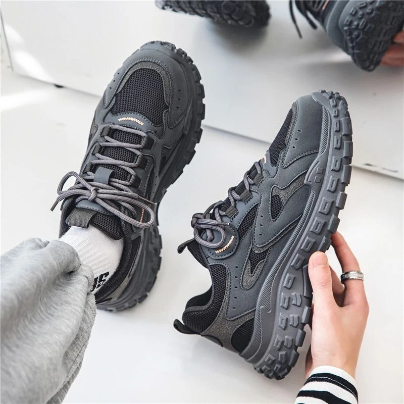 2026 New Men Safety Work Sneakers Breathable Mesh Sporty Dad Shoes Wear‑Resistant Light‑Weight Industrial Working Footwear