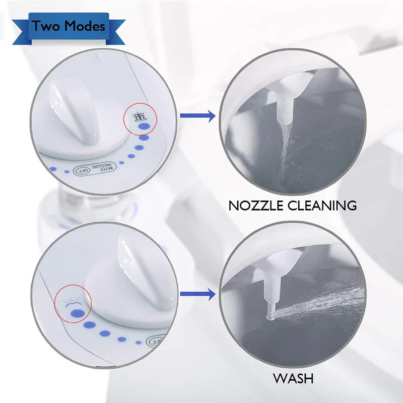New Bidet Attachment Left Side Bidet Non-electric 2/3 Modes Bidet For Toilet Seat Bidets Two Nozzles Self Cleaning Nozzle
