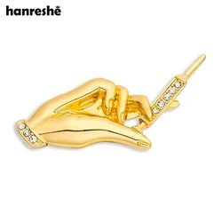 Hanreshe Syringe Injectomist Crystal Brooch Pin Medical Lapel Backpack Badge Jewelry for Doctor Nurse Medicine Student Gifts