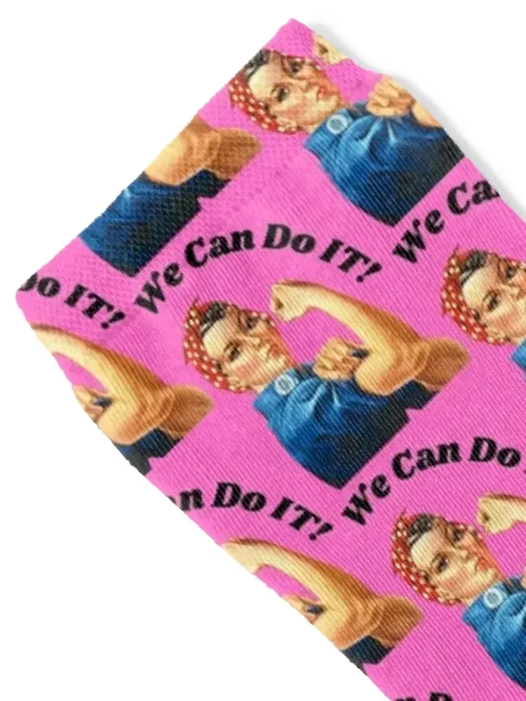 Rosie the Riveter in Pink Socks Argentina Climbing Socks Woman Men's