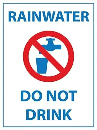 Metal Tin Sign Rainwater Do Not Drink Sign Warning Security Notice Signs Industry Yard Sign Wall Decoration Plaque Indoor/Out