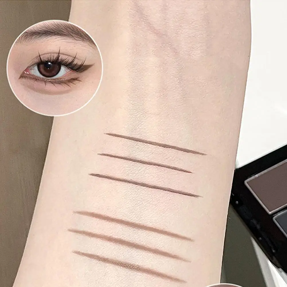 Gellas Bicolor Eyeliner Powder Palette Waterproof Long-lasting Brown Cosmetics Eye Shadow Makeup Powder Eyebrow Black K5D4