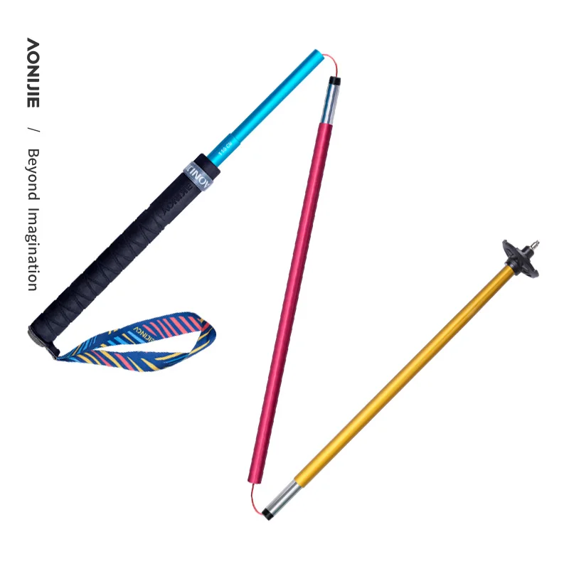 AONIJIE製 新型折りたたみ式アウトドアクイックロックハイキングポール ウォーキングスティック 105cm 115cm トレッキングポール 身長155cmから175cm向け 2本セット