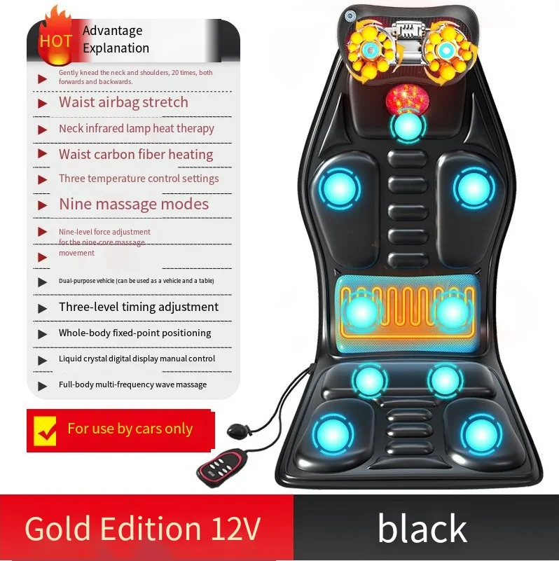 Massage Seat Cushion Cheap With Heating Adjustable Lumbar Airbag Back Massage Chair Cushion for Men and Women Home Office Use