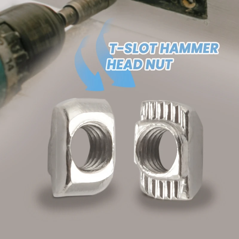 50 Pcs M5 T-Slot Hammer Head Nut 2020 Series Aluminum Profile Extrusion Slot European Standard (M5 X 10 X 6Mm)