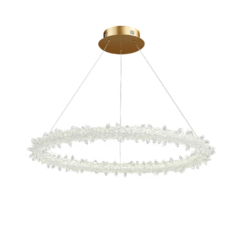 Plafonnier LED suspendu en cristal K9, design nordique moderne, lumière blanche chaude, luminaire décoratif d'intérieur, idéal pour un salon, une chambre à coucher ou une salle à manger