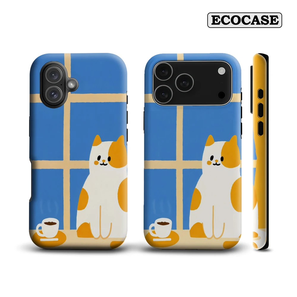Fensterbank Calico Cat & Coffee IPhone 17 Must-Haves Handyhülle für IPhone 17 16 15 14 13 12 Pro Max Plus Doppelschichtige Rückseite