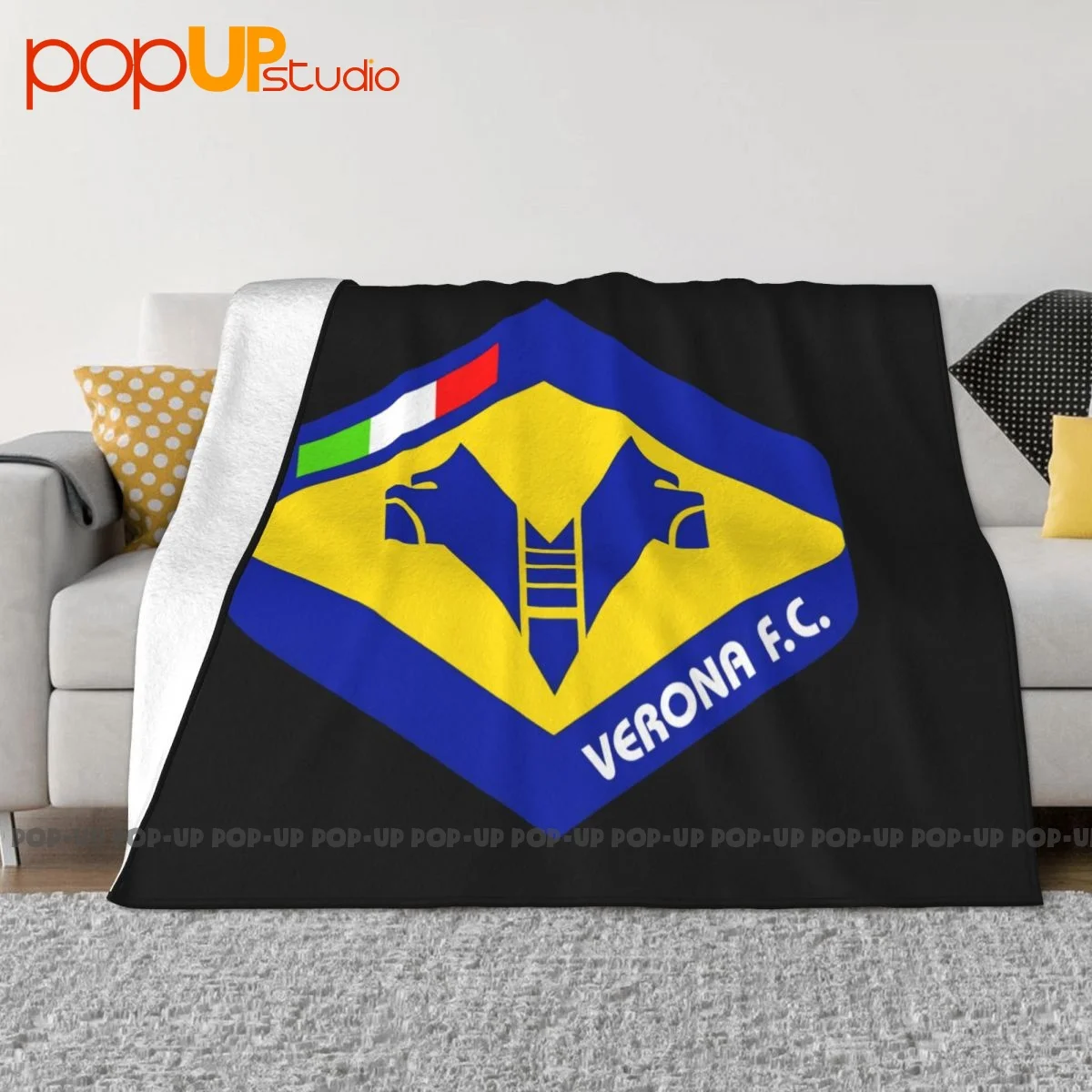 Meme Hellas Verona Scudetto Logo Blanket Quilt Plus Velvet Couch Blanket