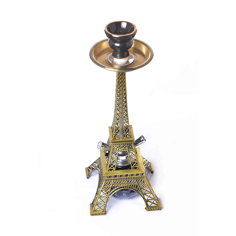 Eiffel Tower Arabian Shisha, Double Pipe Hookah Ceramic Bowl Accessories Birthday Gift Home Decoration